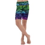 Rainbow Camouflage Kids  Lightweight Velour Cropped Yoga Leggings