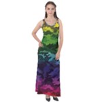 Rainbow Camouflage Sleeveless Velour Maxi Dress