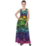 Rainbow Camouflage Empire Waist Velour Maxi Dress