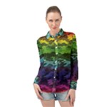 Rainbow Camouflage Long Sleeve Chiffon Shirt