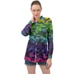 Rainbow Camouflage Long Sleeve Satin Shirt