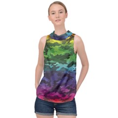 High Neck Satin Top 