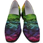 Rainbow Camouflage Women s Chunky Heel Loafers