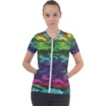 Rainbow Camouflage Short Sleeve Zip Up Jacket