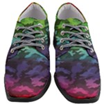 Rainbow Camouflage Women Heeled Oxford Shoes