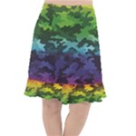 Rainbow Camouflage Fishtail Chiffon Skirt