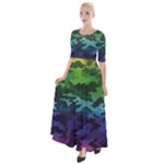 Rainbow Camouflage Half Sleeves Maxi Dress