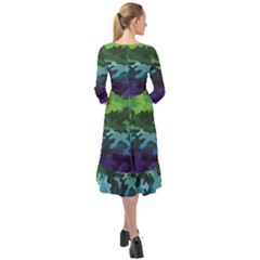Ruffle End Midi Chiffon Dress 
