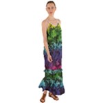 Rainbow Camouflage Cami Maxi Ruffle Chiffon Dress