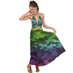 Rainbow Camouflage Backless Maxi Beach Dress