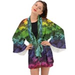 Rainbow Camouflage Long Sleeve Kimono