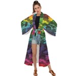 Rainbow Camouflage Maxi Kimono
