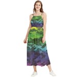 Rainbow Camouflage Boho Sleeveless Summer Dress