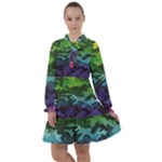 Rainbow Camouflage All Frills Chiffon Dress