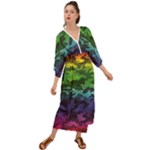 Rainbow Camouflage Grecian Style  Maxi Dress