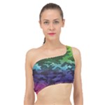 Rainbow Camouflage Spliced Up Bikini Top 