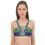 Rainbow Camouflage Cage Up Bikini Top