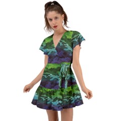 Flutter Sleeve Wrap Dress 