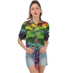 Rainbow Camouflage Tie Front Shirt 