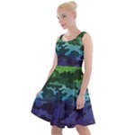 Rainbow Camouflage Knee Length Skater Dress