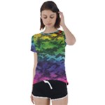 Rainbow Camouflage Short Sleeve Foldover Tee