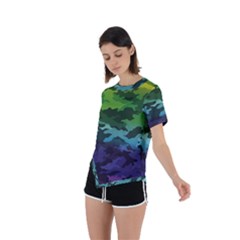 Asymmetrical Short Sleeve Sports T-Shirt 
