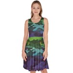 Rainbow Camouflage Knee Length Skater Dress With Pockets