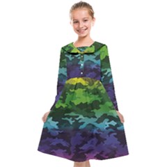 Rainbow Camouflage Kids  Midi Sailor Dress from ArtsNow.com