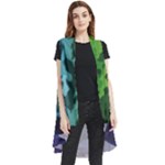 Rainbow Camouflage Sleeveless Chiffon Waistcoat Shirt