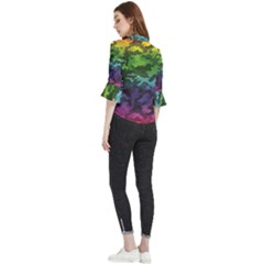 Loose Horn Sleeve Chiffon Blouse 