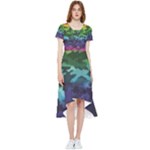 Rainbow Camouflage High Low Boho Dress