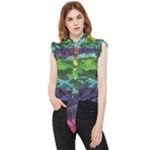 Rainbow Camouflage Frill Detail Shirt