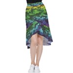 Rainbow Camouflage Frill Hi Low Chiffon Skirt