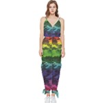 Rainbow Camouflage Sleeveless Tie Ankle Jumpsuit