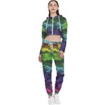 Rainbow Camouflage Cropped Zip Up Lounge Set