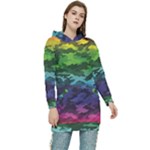 Rainbow Camouflage Women s Long Oversized Pullover Hoodie