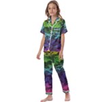 Rainbow Camouflage Kids  Satin Short Sleeve Pajamas Set