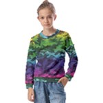 Rainbow Camouflage Kids  Long Sleeve Tee with Frill 