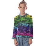 Rainbow Camouflage Kids  Frill Detail Tee