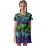 Rainbow Camouflage Kids  Asymmetric Collar Dress