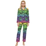 Rainbow Camouflage Womens  Long Sleeve Pocket Pajamas Set