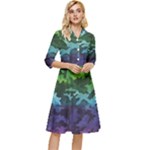 Rainbow Camouflage Classy Knee Length Dress