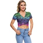 Rainbow Camouflage Short Sleeve Foldover Tee