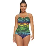 Rainbow Camouflage Retro Full Coverage Swimsuit