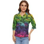 Rainbow Camouflage Women s Quarter Sleeve Pocket Shirt