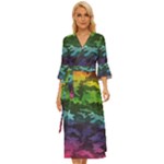 Rainbow Camouflage Midsummer Wrap Dress