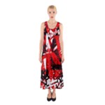 Red Graffiti Sleeveless Maxi Dress