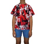 Red Graffiti Kids  Short Sleeve Swimwear