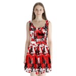 Red Graffiti Split Back Mini Dress 