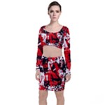Red Graffiti Top and Skirt Sets